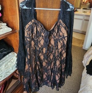 Elegant Black Lace Goth Dress